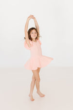Mila & Rose ® Peach Leotard - Short Sleeve Twirl Leotard For Toddlers Dancewear - Everetts Place Boutique - 