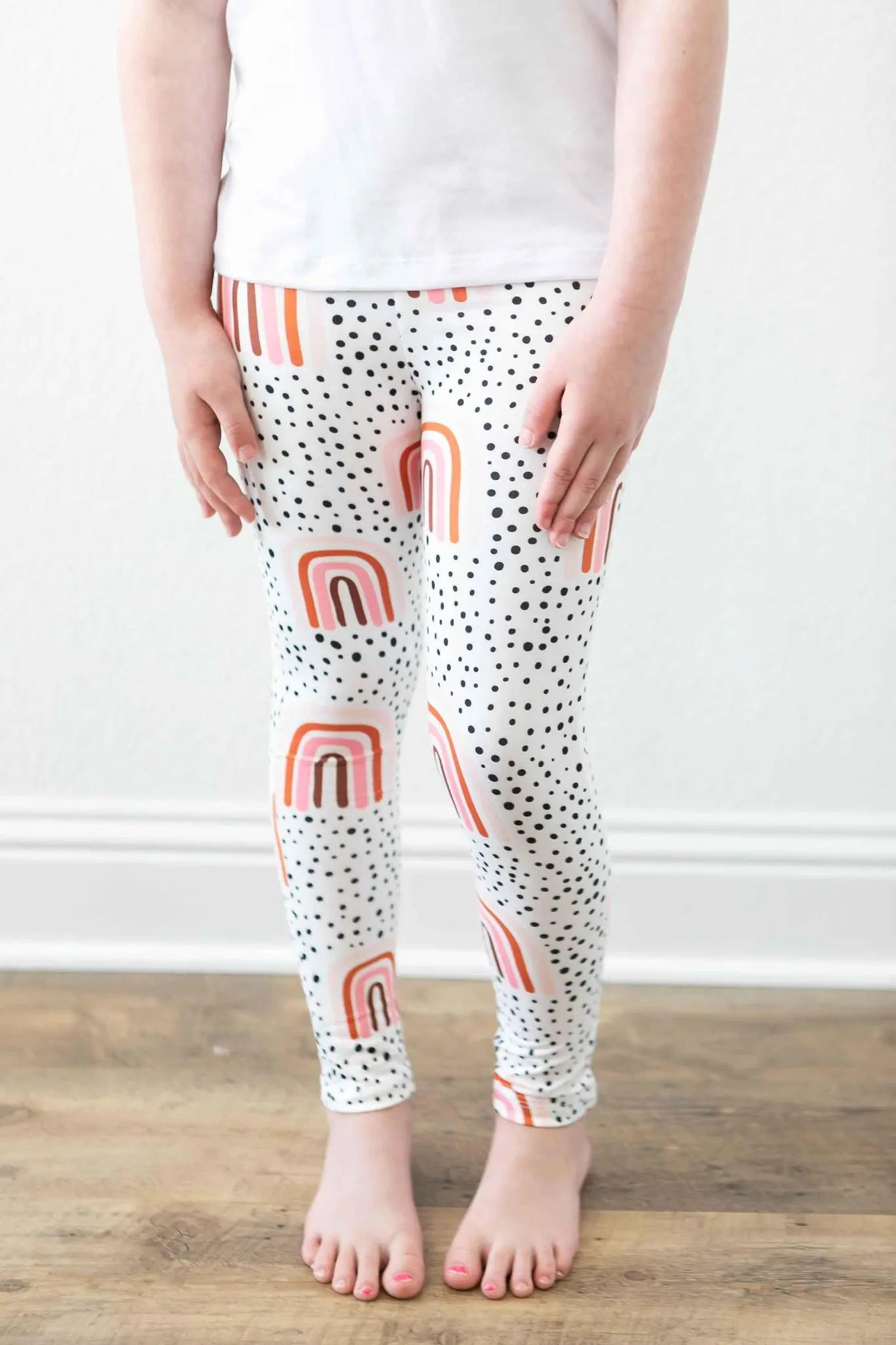 Mila & Rose ® Peach Rainbow High Waisted Leggings For Layering Wear - Apparel & Accessories > Clothing > Pants Leggings
