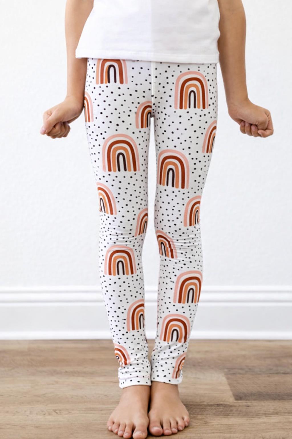 Mila & Rose Peach Rainbow baby leggings