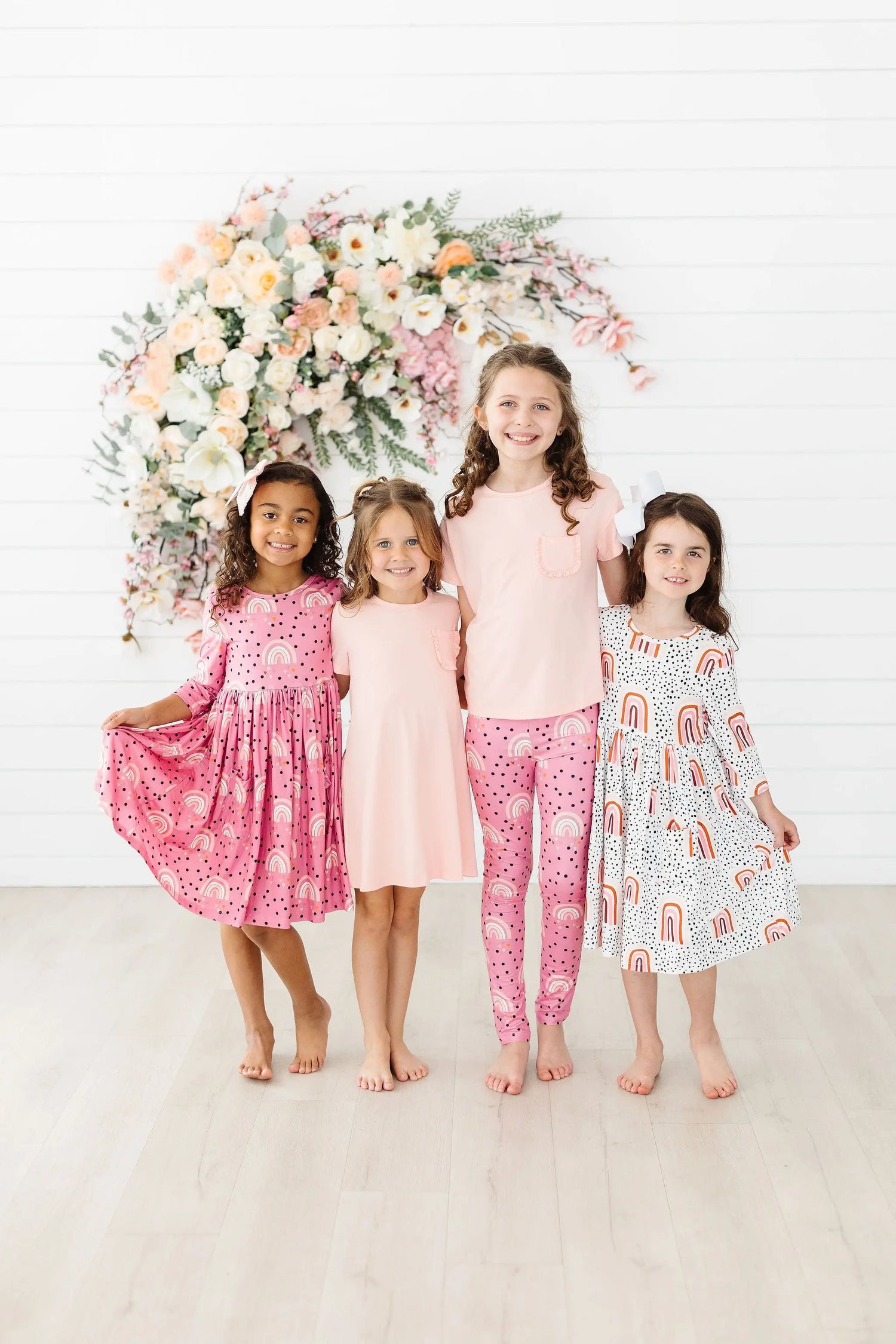 Peach Ruffle Pocket Tee For Girls Boxy Fit Casual Top Mila & Rose ® Everetts Place: Online Boutique