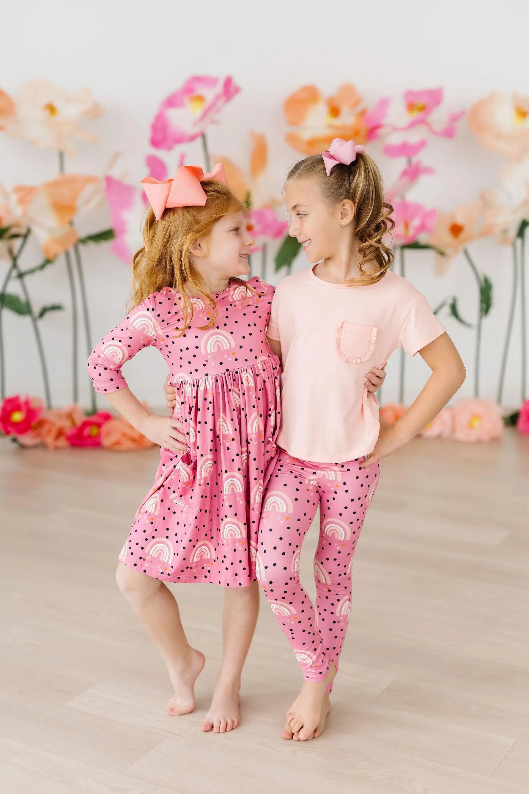 Peach Ruffle Pocket Tee For Girls Boxy Fit Casual Top Mila & Rose ® Everetts Place: Online Boutique