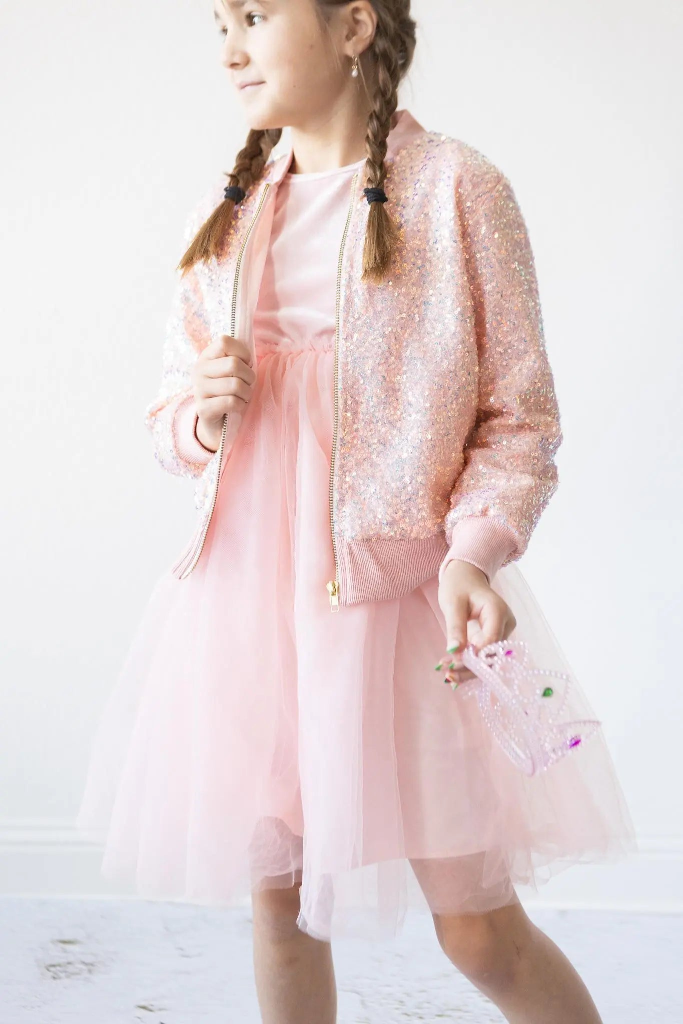 Peach Sequin Jacket For Girls By Mila And Rose Sparkles Mila & Rose ® Everetts Place: Online Boutique