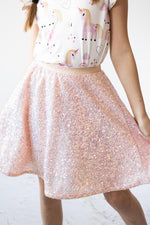 Mila & Rose ® Peach Sequin Twirl Skort With Attached Shorts For Events - Everetts Place Boutique - 