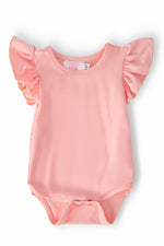 Mila & Rose ® Peach Short Sleeve Flutter Bodysuit By Mila And Rose - Everetts Place Boutique - 