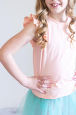 Mila & Rose ® Peach Short Sleeve Ruffle Tee For Girls Mila And Rose - Everetts Place Boutique - 