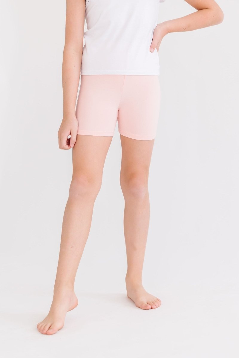 Mila & Rose ® Peach Twirl Shorts High Waisted Layering For Girls Everyday - Everetts Place Boutique - 
