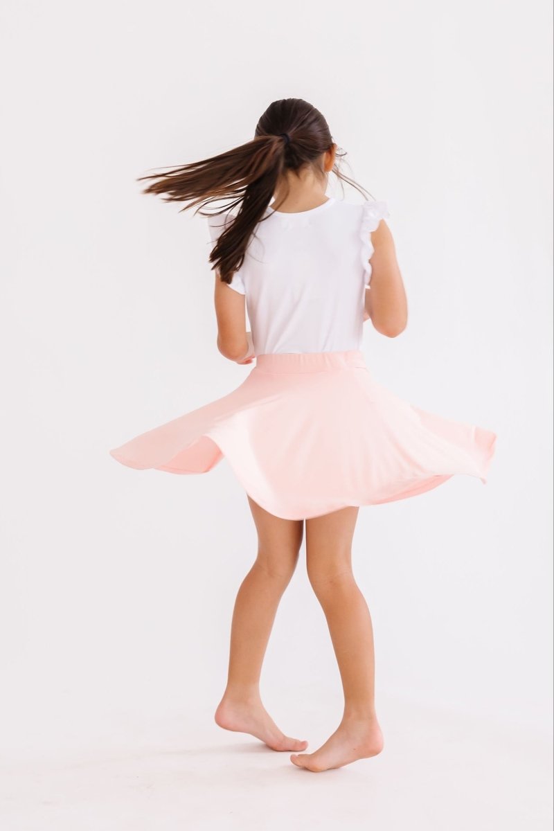 Mila & Rose ® Peach Twirl Skort With Attached Shorts For Girls On The Go - Everetts Place Boutique - 