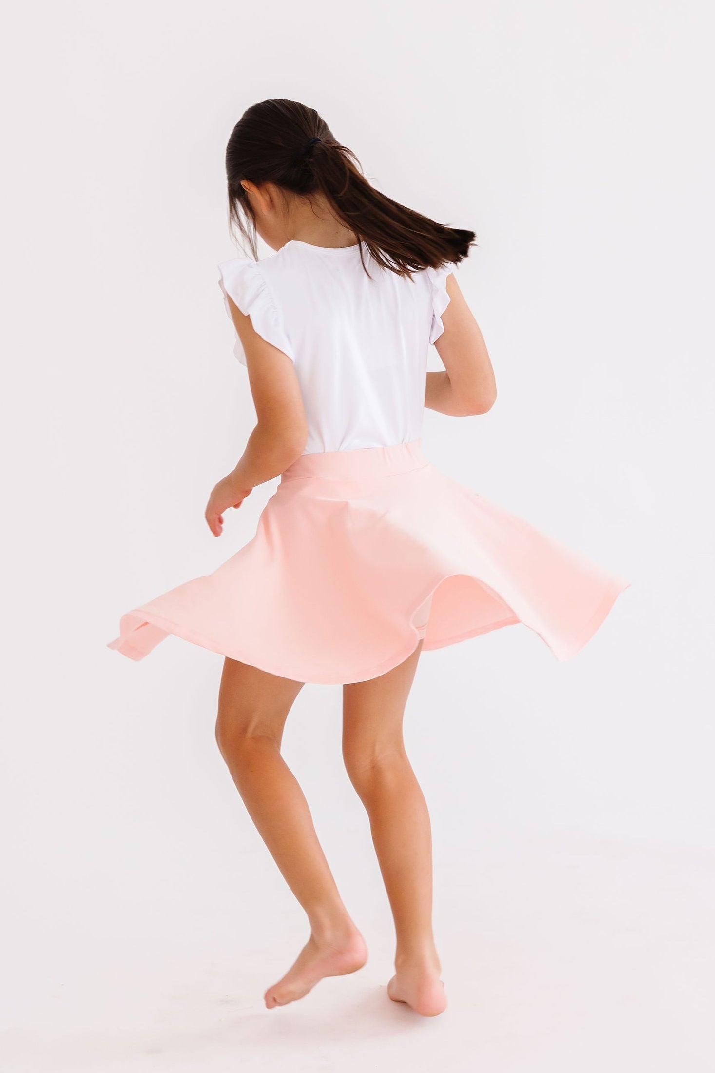 Peach Twirl Skort With Attached Shorts For Girls On The Go Mila & Rose ® Everetts Place: Online Boutique
