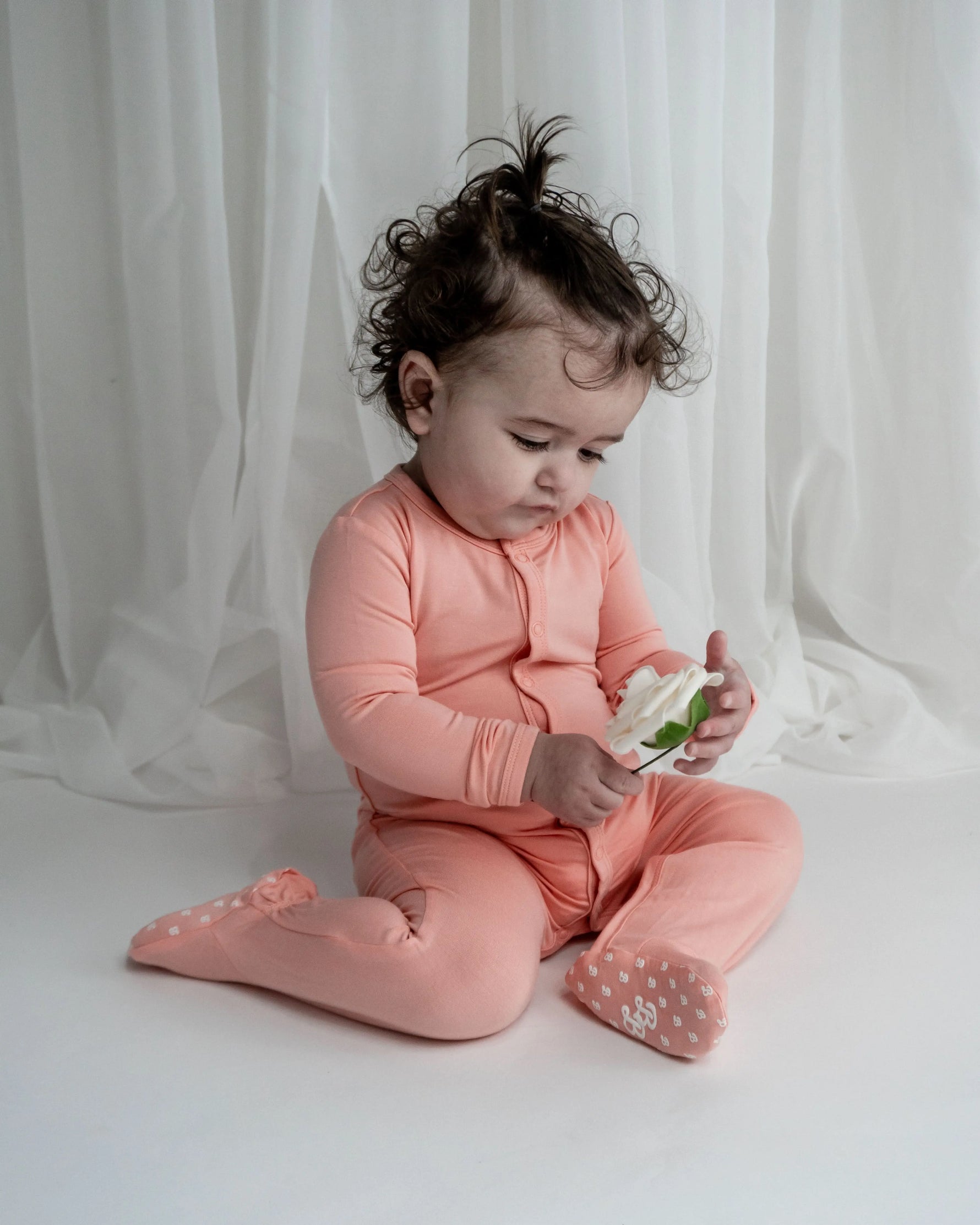 Peach | Snap Footie - Sleeve, Baby & Toddler Clothing, Child, Pink, Toddler | Everetts Place