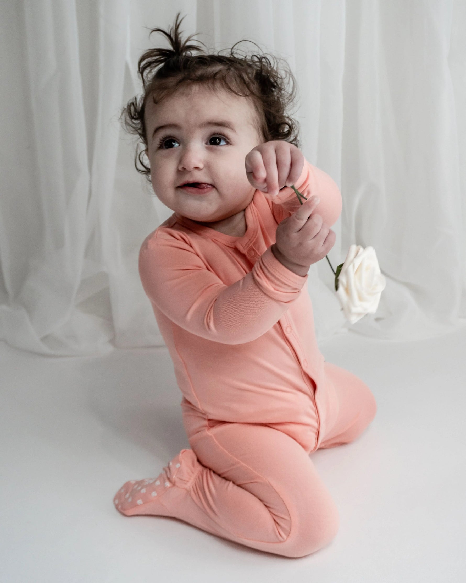 Bubble Baby Peach | Snap Footie - 