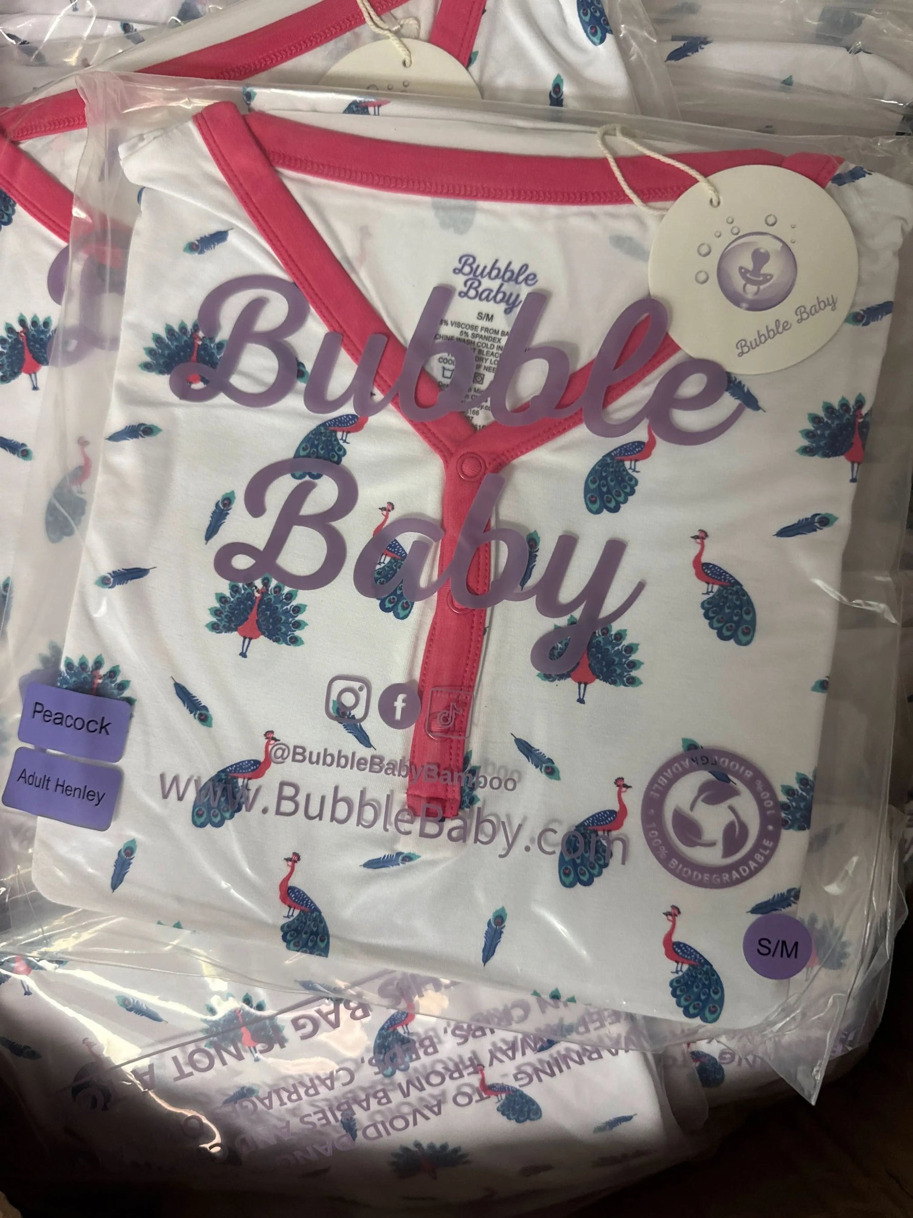 Peacock | Adult Long Sleeve Henley - Baby & Toddler Clothing, Infant bodysuit, Backpack, Bag | Everetts Place