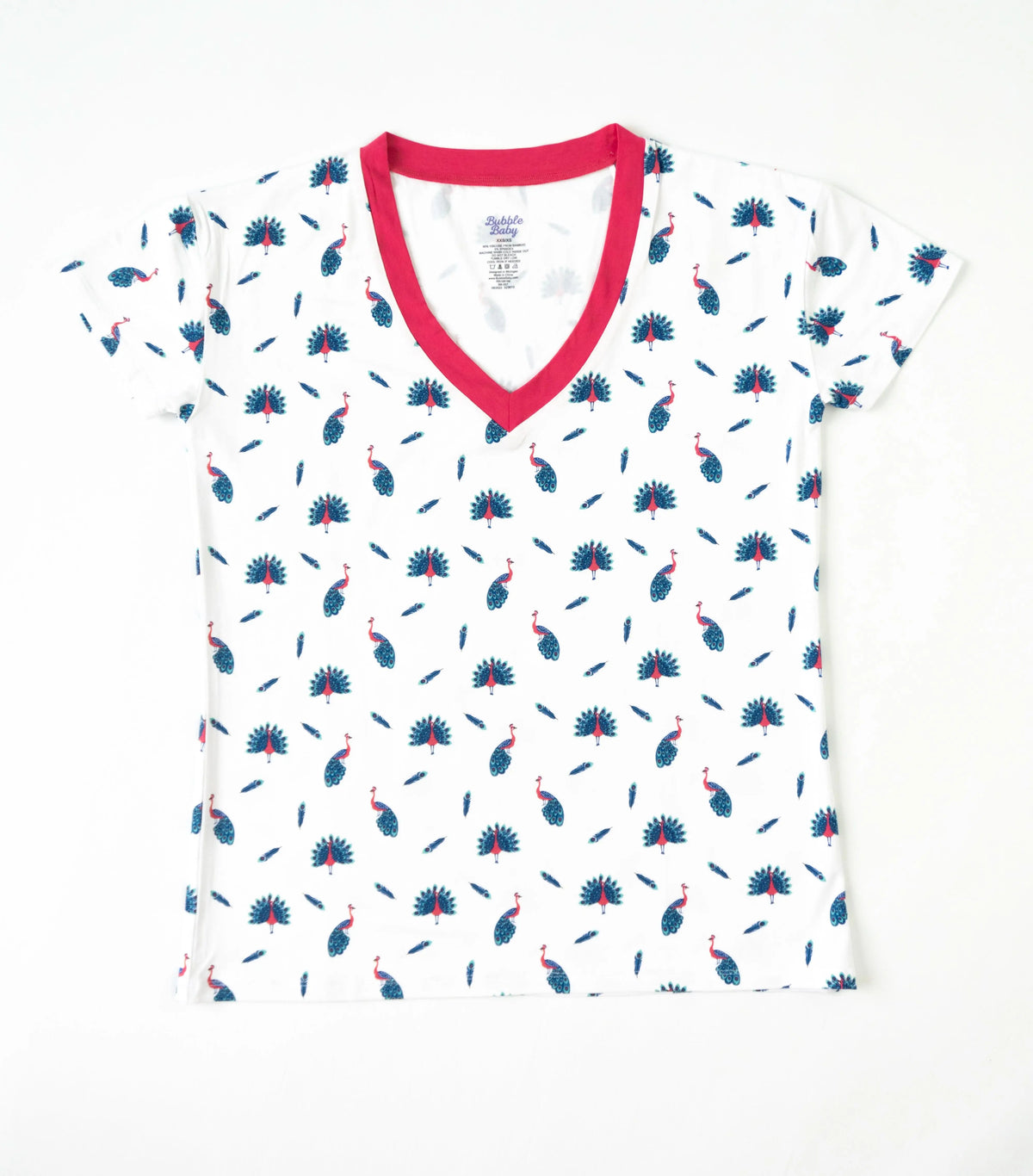 Bubble Baby Peacock | Adult V Neck - 