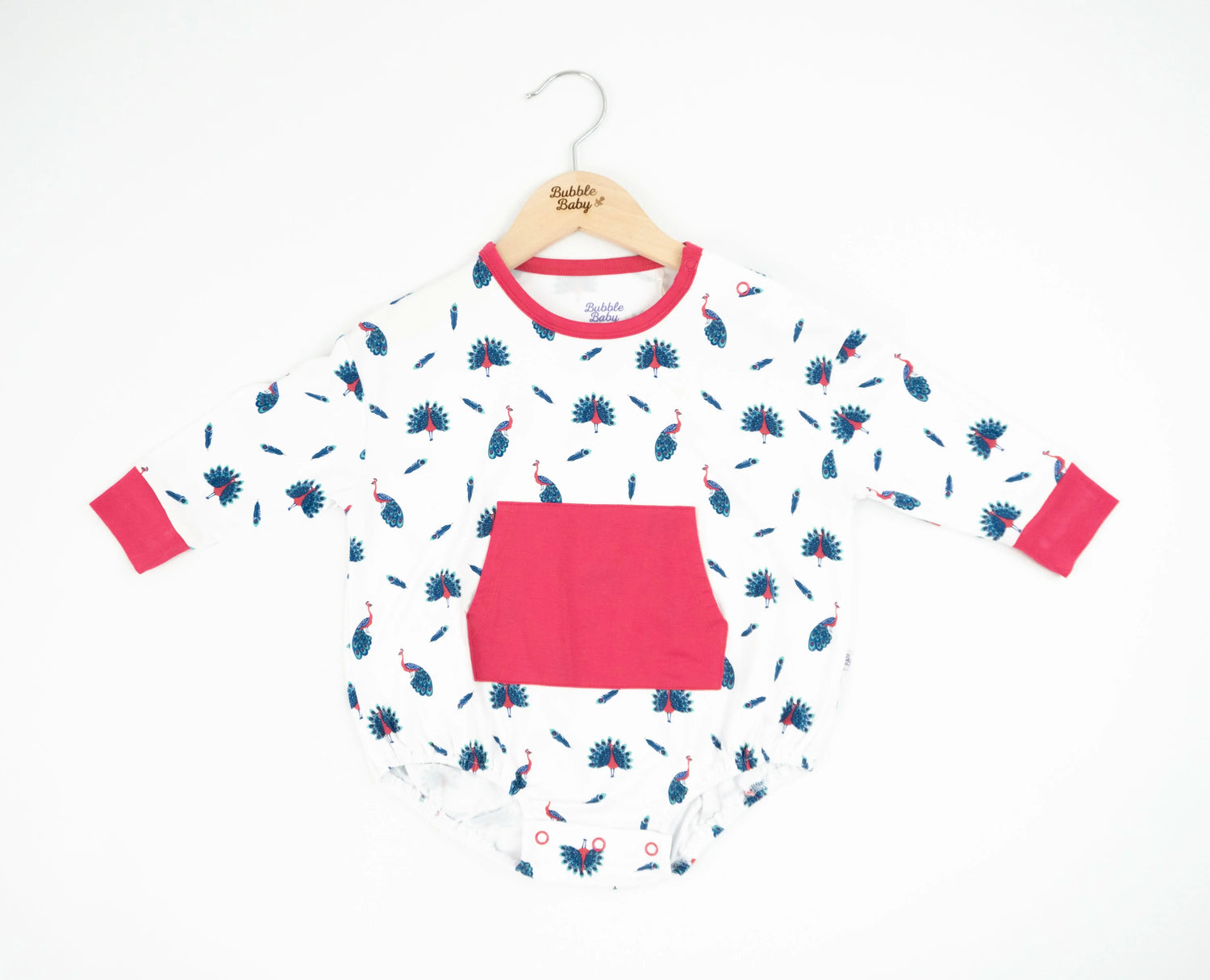 Bubble Baby Peacock | Long Sleeve Bubble Romper - 