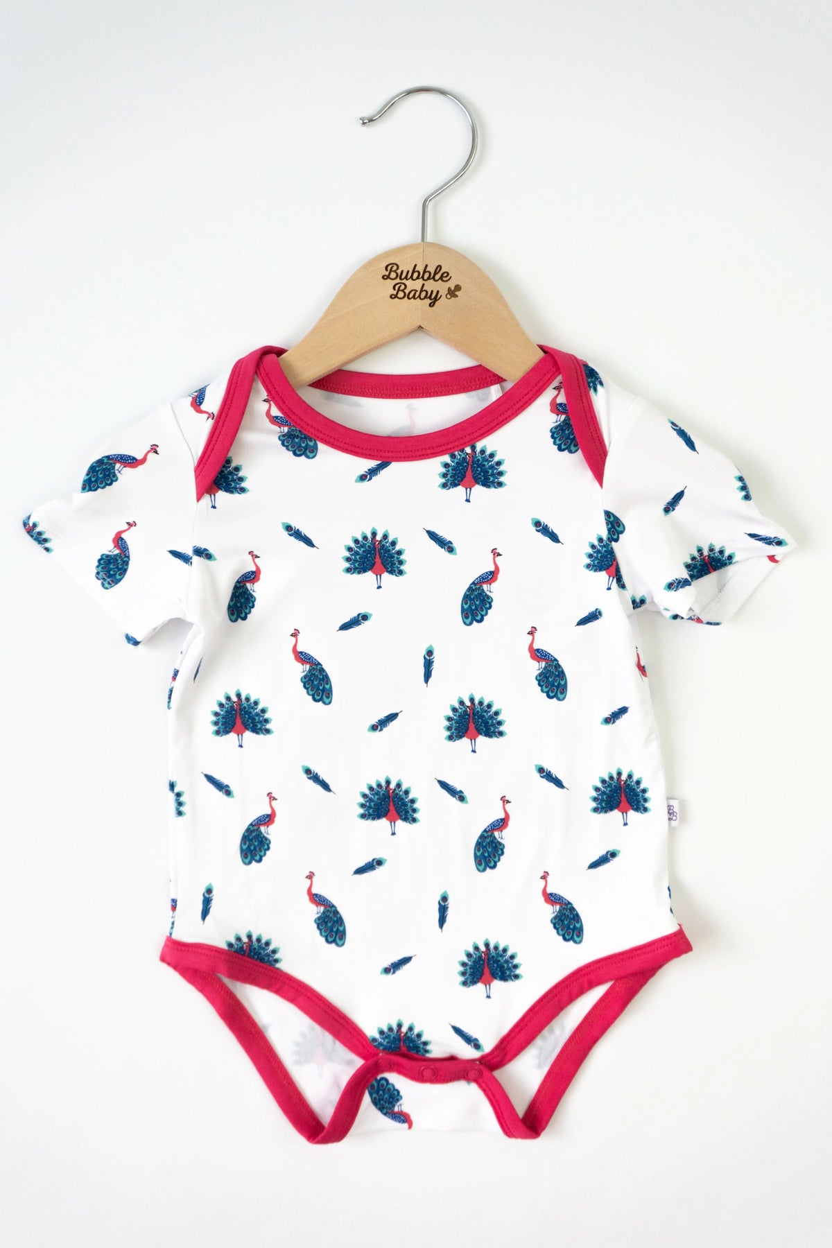Peacock | Short Sleeve Bodysuit - Sleeve, Baby & Toddler Clothing, Textile, Infant bodysuit, Pink | Everetts Place