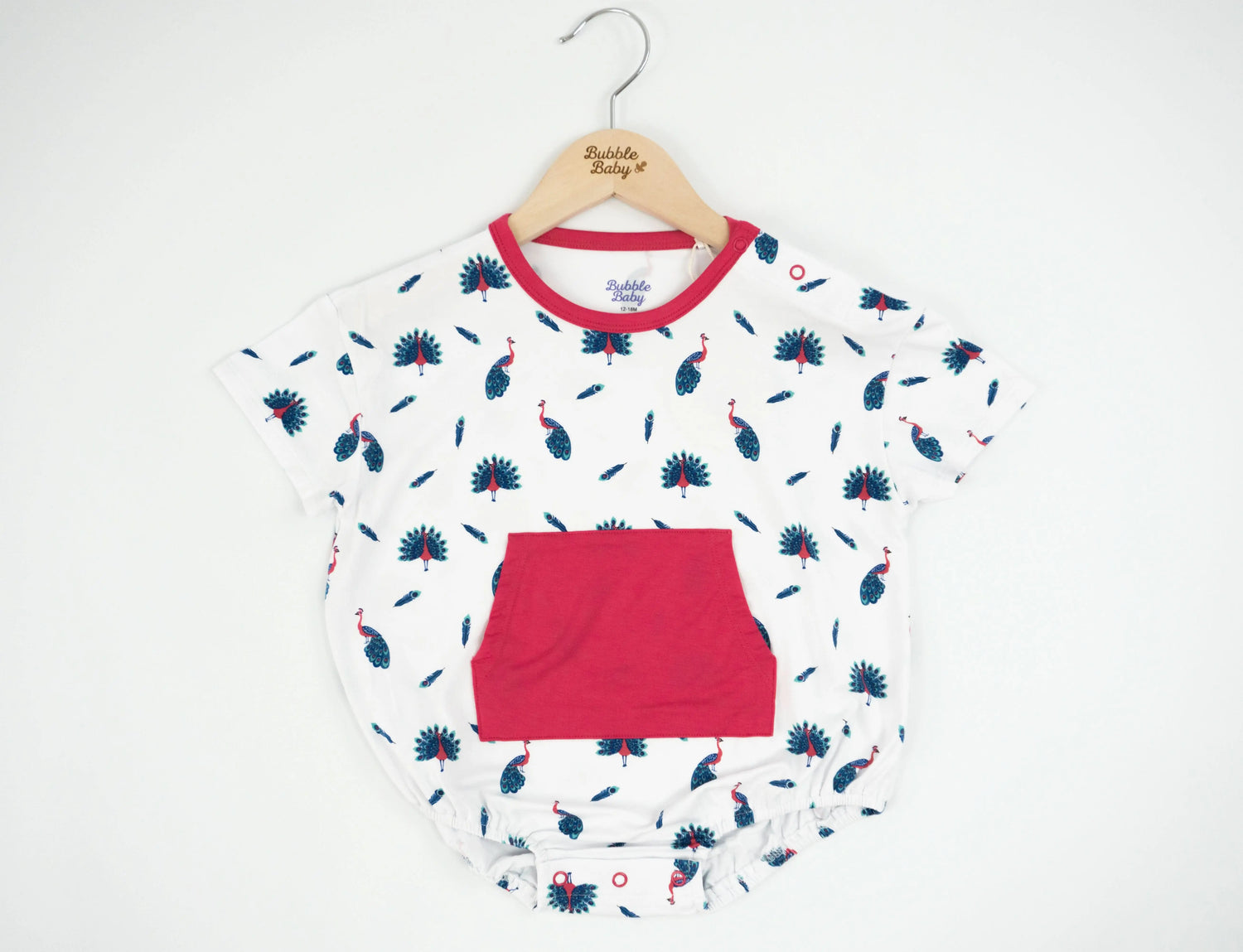 Bubble Baby Peacock | Short Sleeve Bubble Romper - 