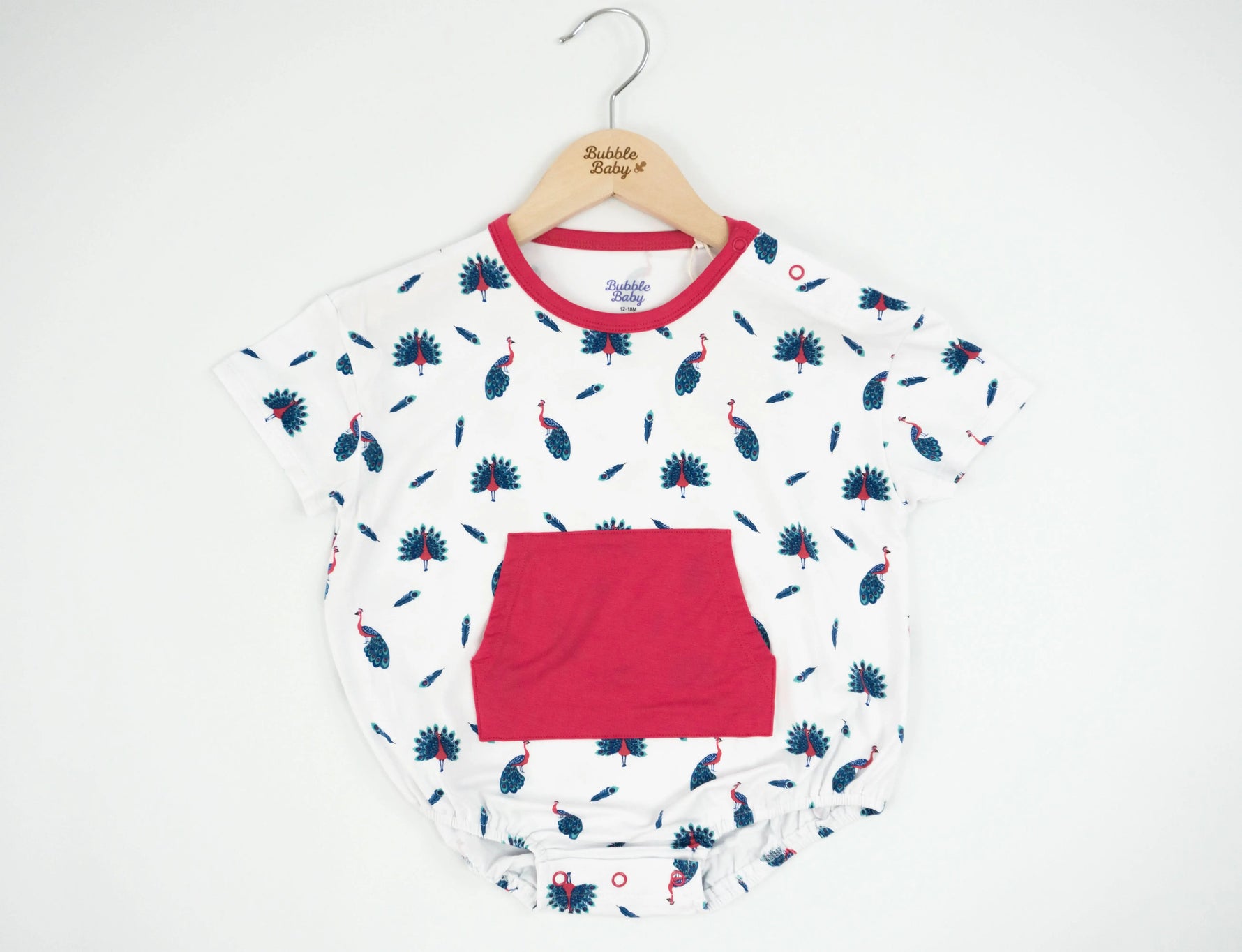 Bubble Baby Peacock | Short Sleeve Bubble Romper - 