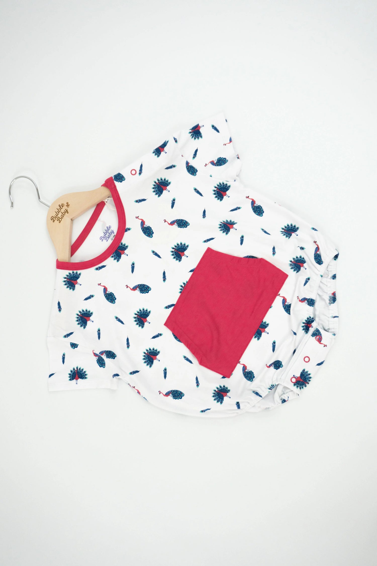 Bubble Baby Peacock | Short Sleeve Bubble Romper - 