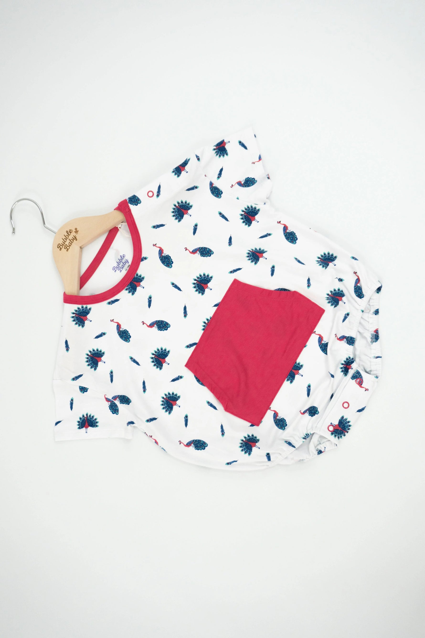 Bubble Baby Peacock | Short Sleeve Bubble Romper - 