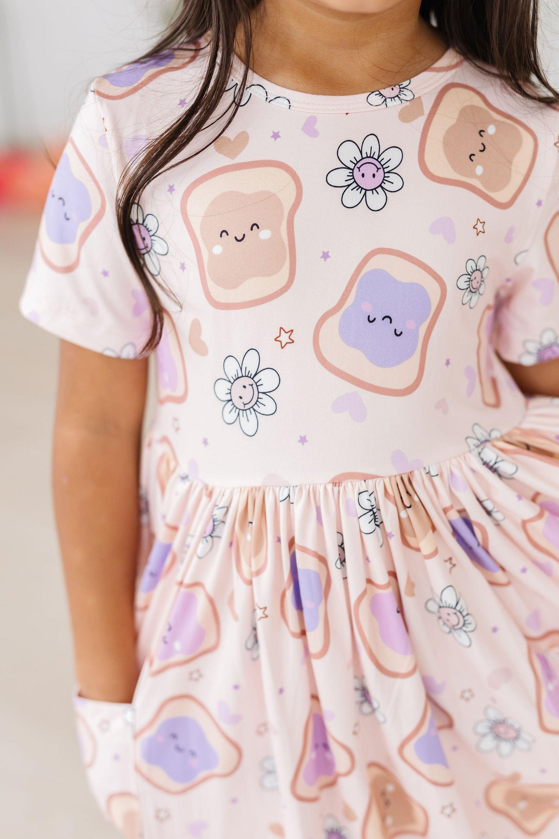 Peanut Butter Jelly Time S/S Pocket Twirl Dress by Mila & Rose ® at Everetts Place