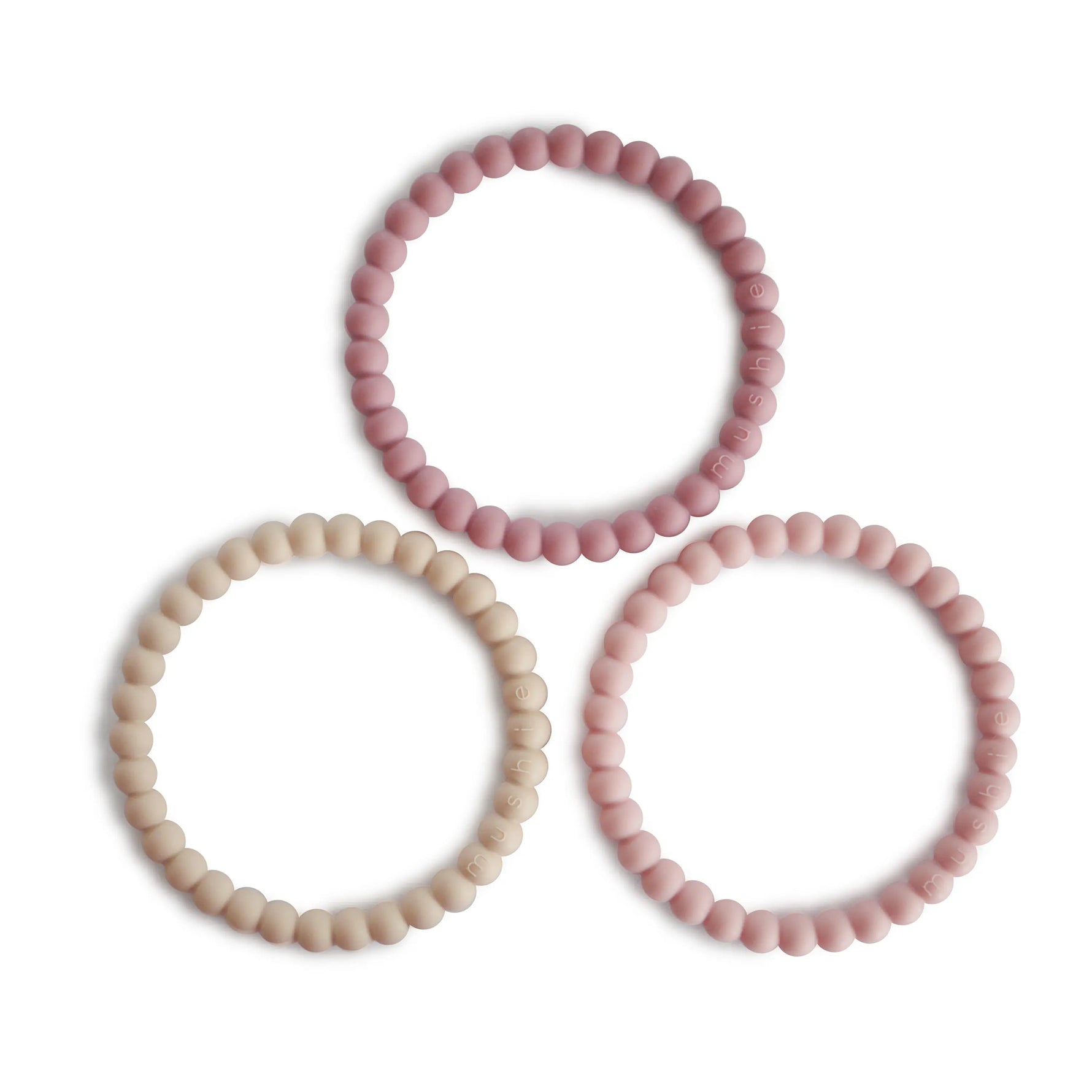 Mushie Pearl Teether Bracelet for Babies Non-Toxic Food-Grade Silicone Easy Grip Soothing Accessory - Baby & Toddler > Baby Health > Pacifiers & Teethers Pacifiers & Teethers