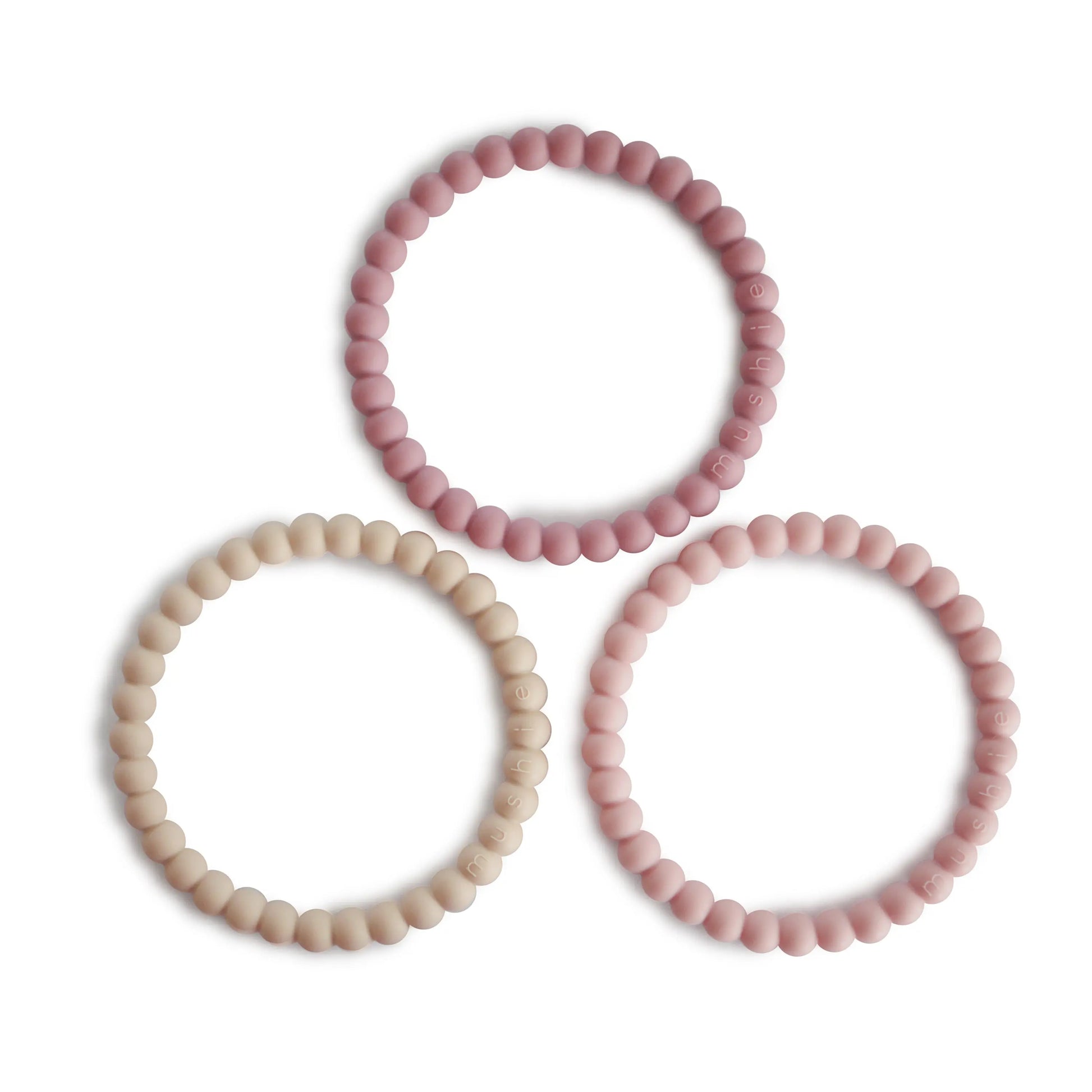 Pearl Teether Bracelet for Babies Non-Toxic Food-Grade Silicone Easy Grip Soothing Accessory Mushie Everetts Place: Online Boutique 12.99