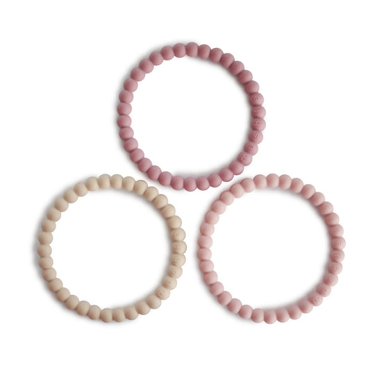 Pearl Teether Bracelet for Babies Non-Toxic Food-Grade Silicone Easy Grip Soothing Accessory Mushie Everetts Place: Online Boutique 12.99