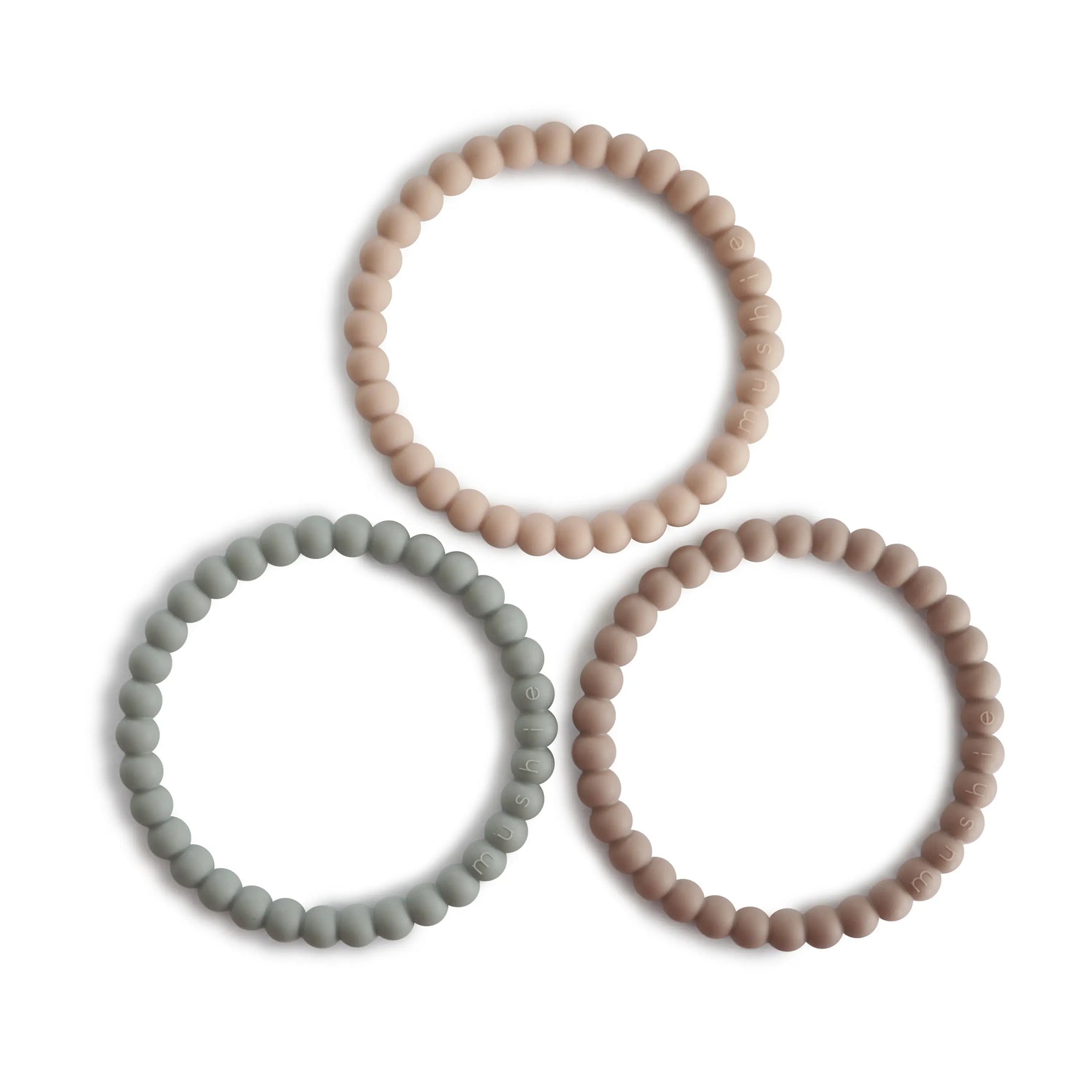Mushie Pearl Teether Bracelet for Babies Non-Toxic Food-Grade Silicone Easy Grip Soothing Accessory - Baby & Toddler > Baby Health > Pacifiers & Teethers Pacifiers & Teethers