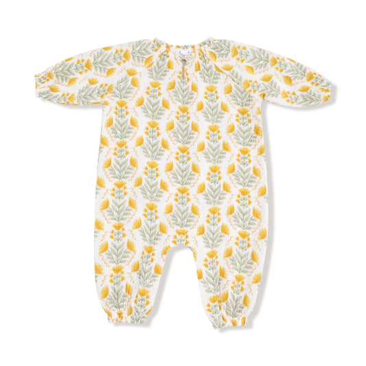 Peasant Romper Cozy Organic Cotton Muslin With Elastic Neck Angel Dear Everetts Place: Online Boutique