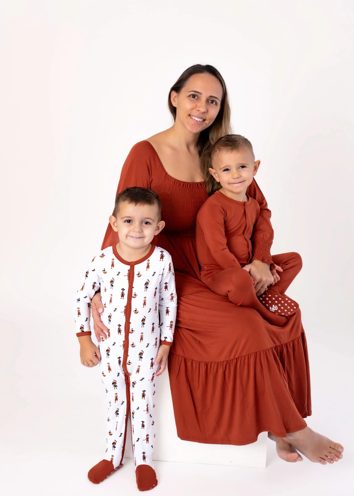 Bubble Baby Pecan | Adult Long Sleeve Smocked Dress - 