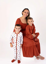 Bubble Baby Pecan | Adult Long Sleeve Smocked Dress - 