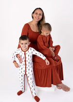 Bubble Baby Pecan | Adult Long Sleeve Smocked Dress - 