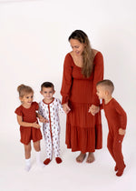 Bubble Baby Pecan | Adult Long Sleeve Smocked Dress - 