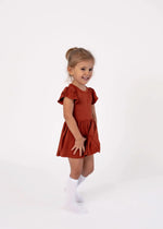 Bubble Baby Pecan | Flutter Bodysuit Dress - 