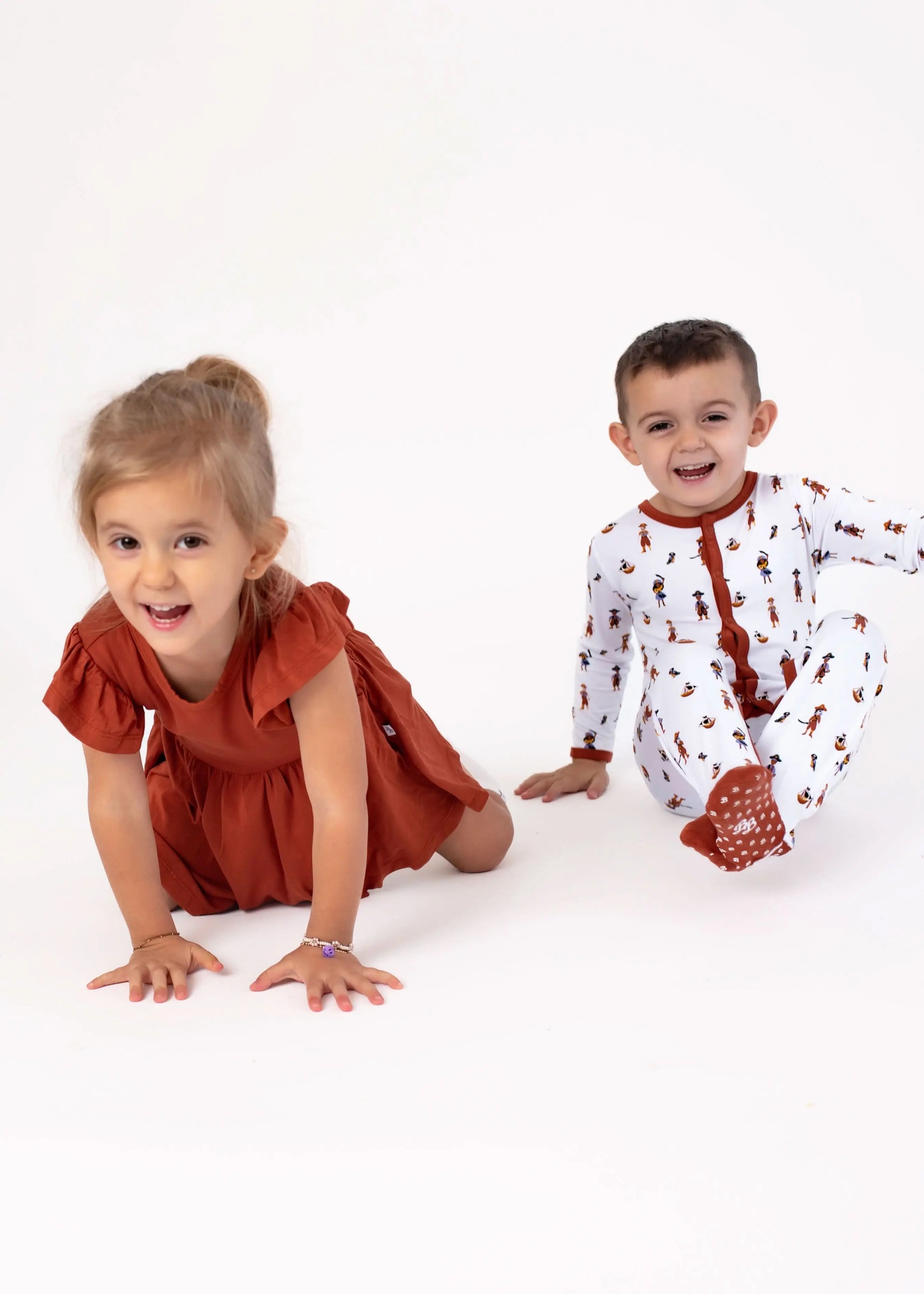 Bubble Baby Pecan | Flutter Bodysuit Dress - 