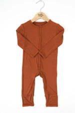 Pecan | Snap Romper - Brown, Orange, Baby & Toddler Clothing, Overall, One-piece garment | Everetts Place