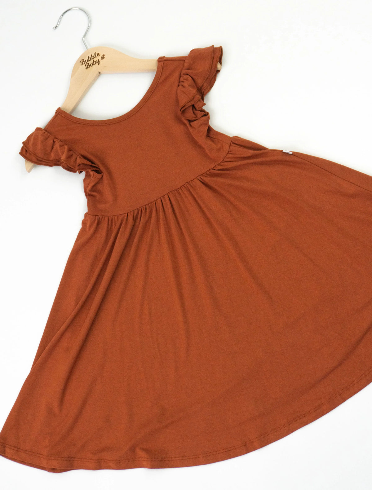 Bubble Baby Pecan | Toddler Flutter Dress - 