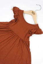 Bubble Baby Pecan | Toddler Flutter Dress - 