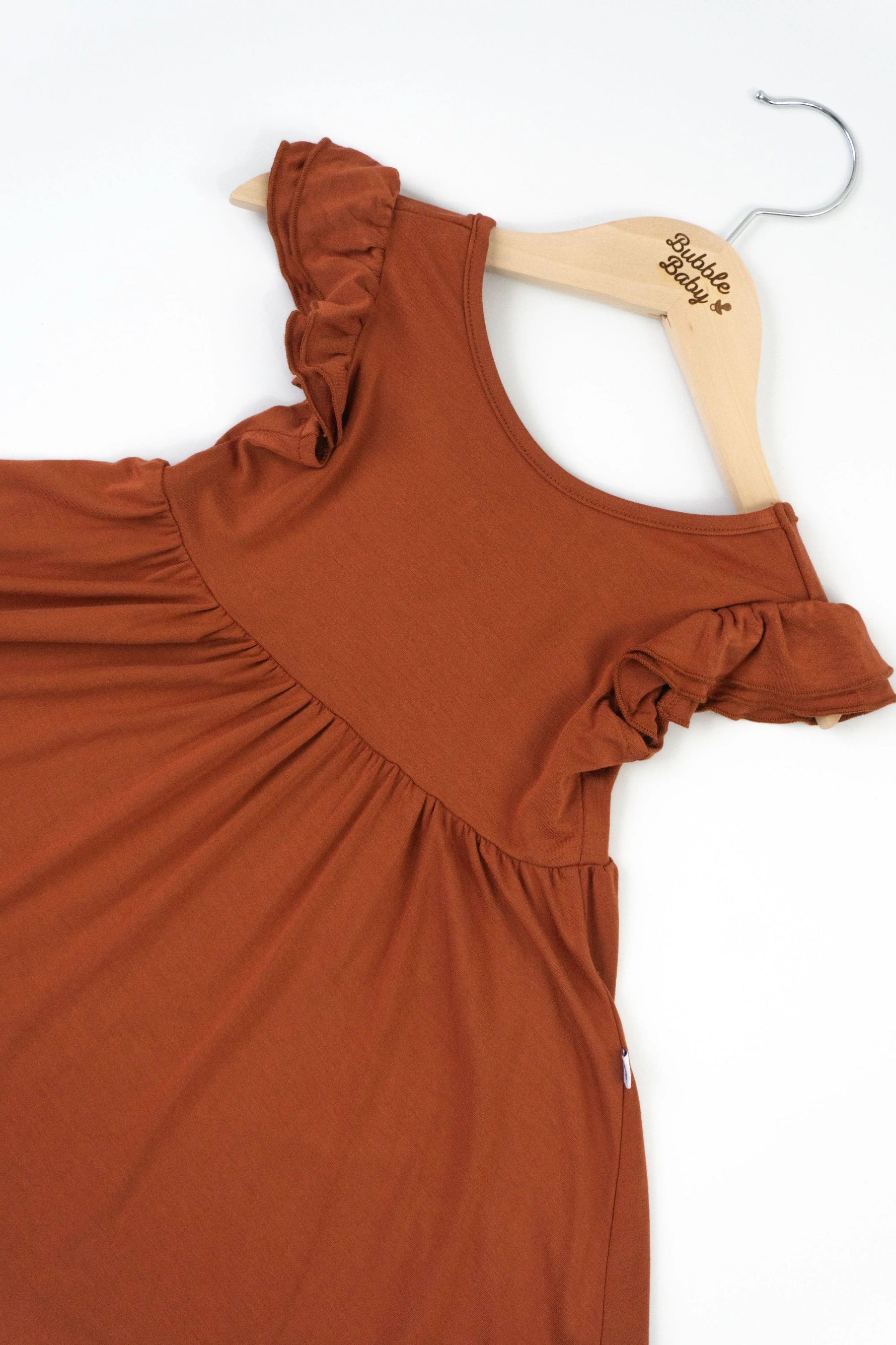 Bubble Baby Pecan | Toddler Flutter Dress - 
