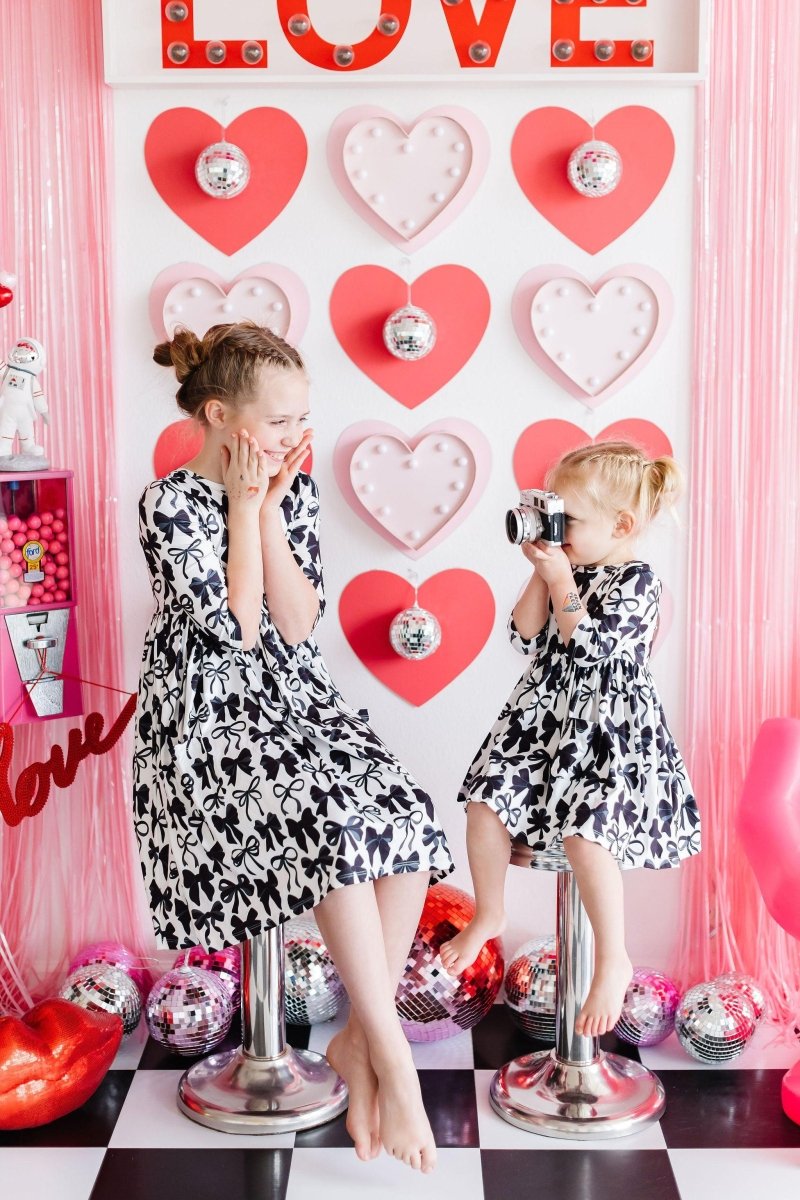 Mila & Rose ® Perfectly Tied Three Quarter Sleeve Pocket Twirl Dress - Everetts Place Boutique - 