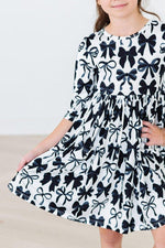 Mila & Rose ® Perfectly Tied Three Quarter Sleeve Pocket Twirl Dress - Everetts Place Boutique - 