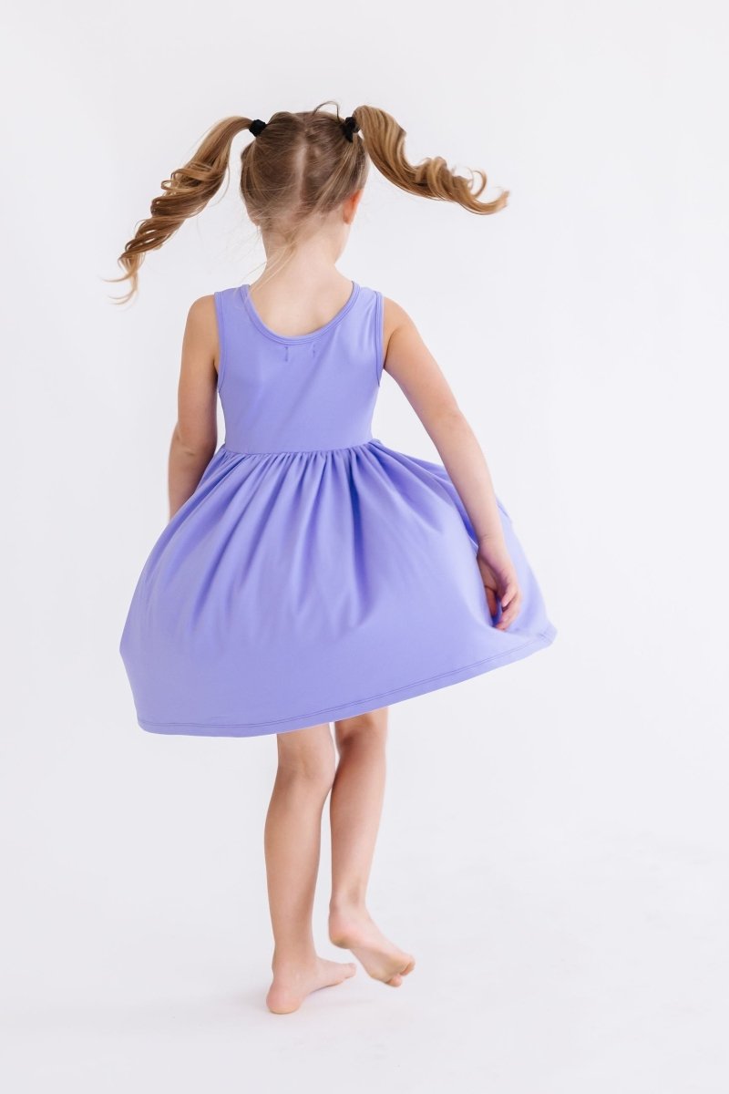 Mila & Rose ® Periwinkle Pocket Tank Twirl Dress For Girls Mila And Rose - Everetts Place Boutique - 