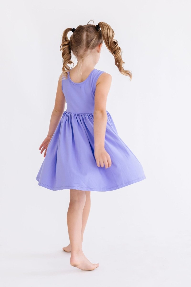 Mila & Rose ® Periwinkle Pocket Tank Twirl Dress For Girls Mila And Rose - Everetts Place Boutique - 