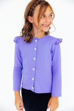Mila & Rose ® Periwinkle Ruffle Cardigan For Playful School Days Girls - Everetts Place Boutique - 
