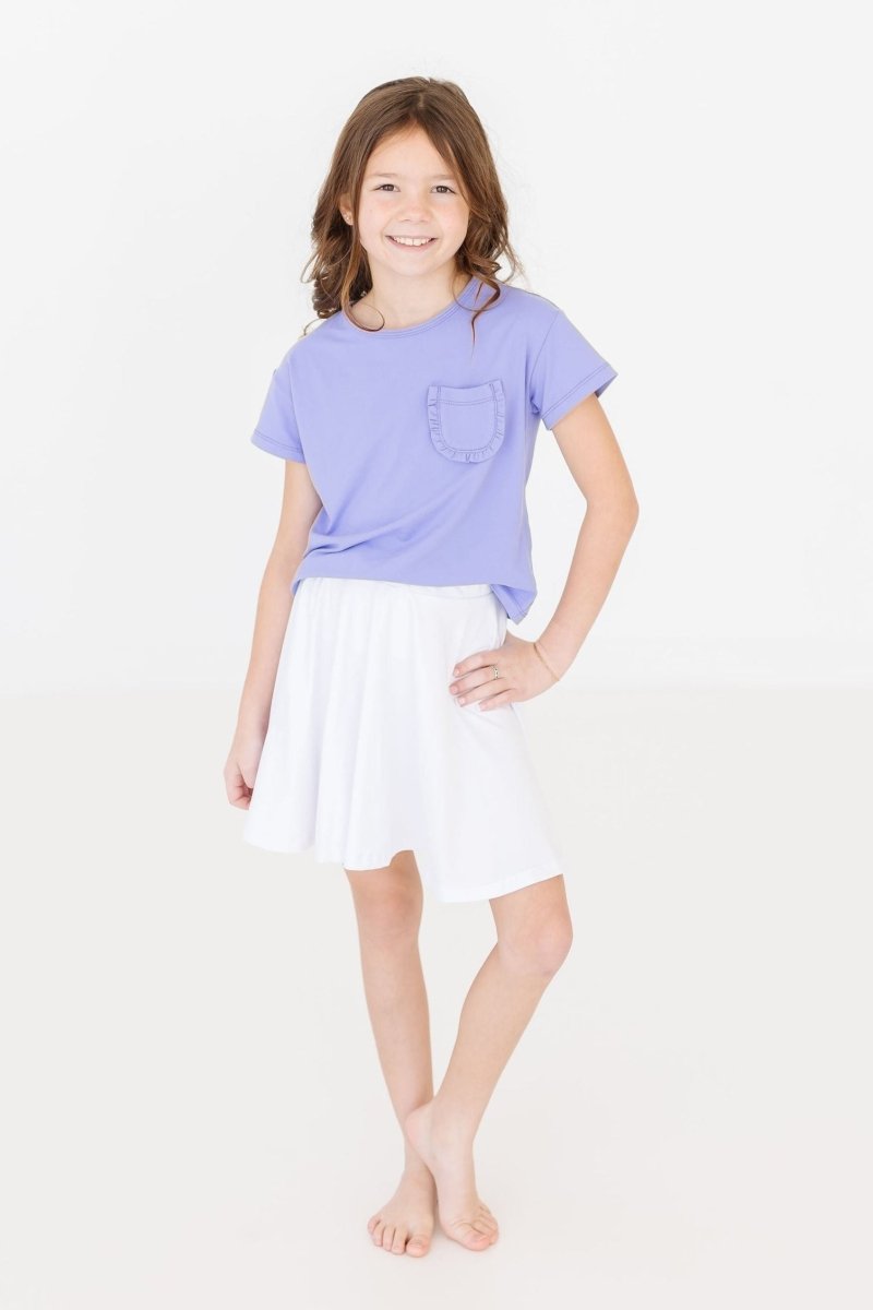 Mila & Rose ® Periwinkle Ruffle Pocket Tee For Girls Mila Rose Style - Everetts Place Boutique - 