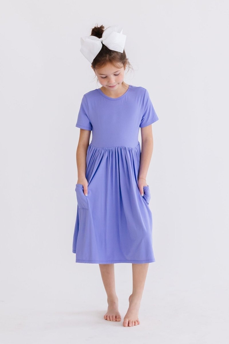 Mila & Rose ® Periwinkle Short Sleeve Pocket Twirl Dress Mila and Rose - Everetts Place Boutique - 