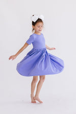 Mila & Rose ® Periwinkle Short Sleeve Pocket Twirl Dress Mila and Rose - Everetts Place Boutique - 