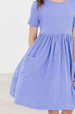 Mila & Rose ® Periwinkle Short Sleeve Pocket Twirl Dress Mila and Rose - Everetts Place Boutique - 