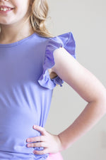 Mila & Rose ® Periwinkle Short Sleeve Ruffle Tee Mila and Rose Girls - Everetts Place Boutique - 