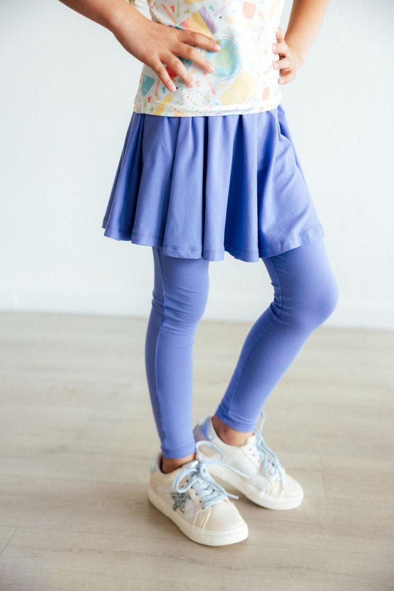 Mila & Rose ® Periwinkle Twirl Skegging Girls Skirted Leggings Everyday - Everetts Place Boutique - 