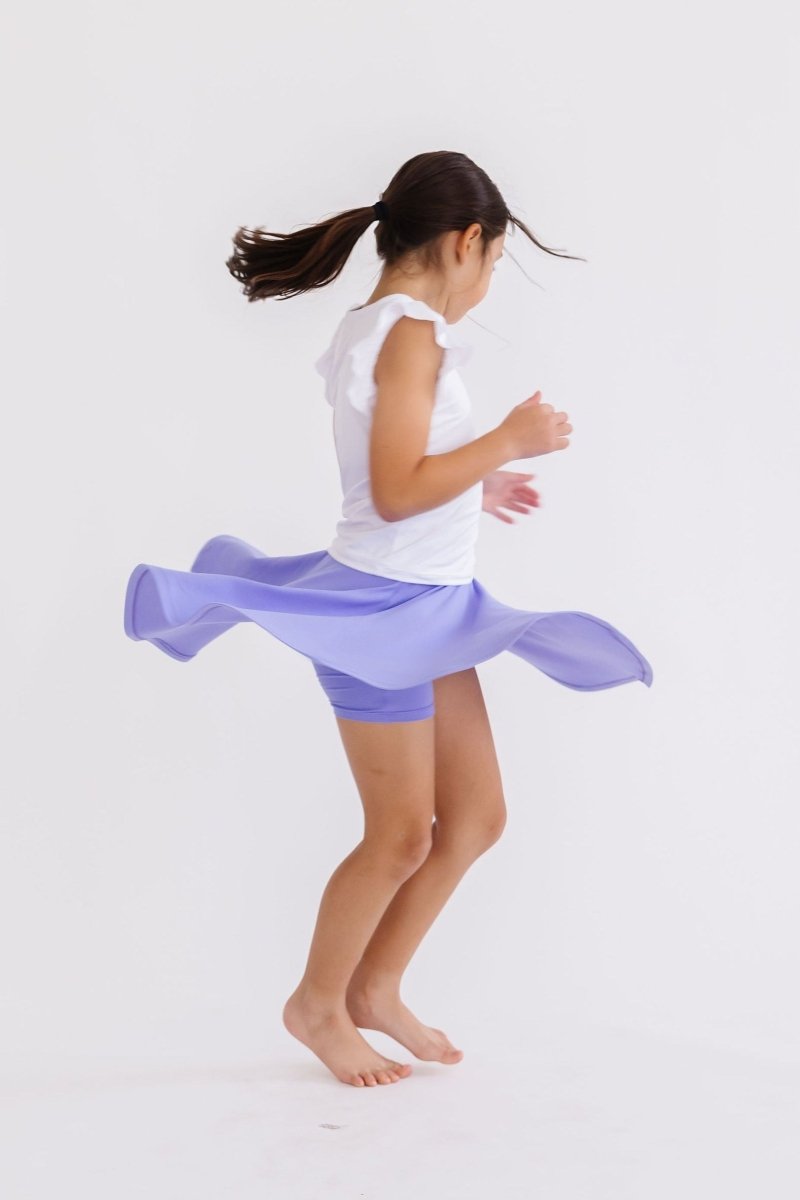 Mila & Rose ® Periwinkle Twirl Skort With Hidden Shorts for Girls - Everetts Place Boutique - 